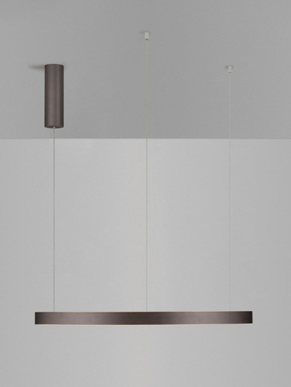 Nova Luce LED Pendelleuchte Elowen dimmbar 77W warmweiss 3000K Kaffeebraun Aluminium Ø80cm 9345650