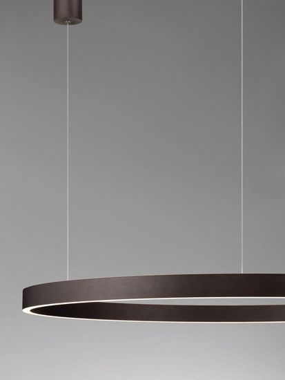 Nova Luce LED Pendelleuchte Elowen dimmbar 106W warmweiss 3000K Kaffeebraun Aluminium Ø100cm 9345651