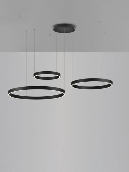 Nova Luce LED Pendelleuchte Elowen dimmbar 181W warmweiss 3000K Schwarz Aluminium 148x106cm 9345652