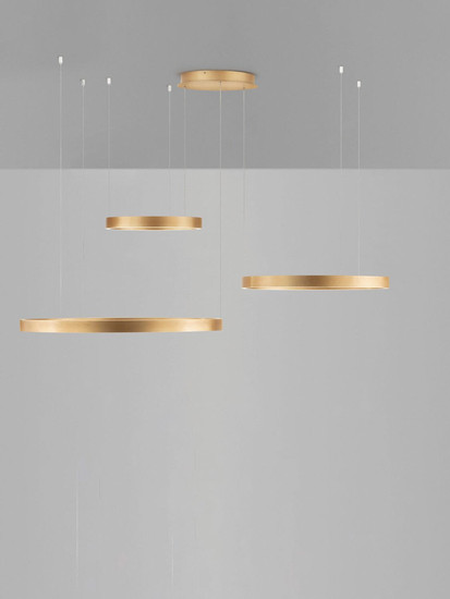 Nova Luce LED Pendelleuchte Elowen dimmbar 181W warmweiss 3000K Gold Aluminium 148x106cm 9345653