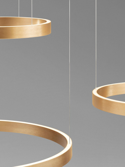 Nova Luce LED Pendelleuchte Elowen dimmbar 181W warmweiss 3000K Gold Aluminium 148x106cm 9345653