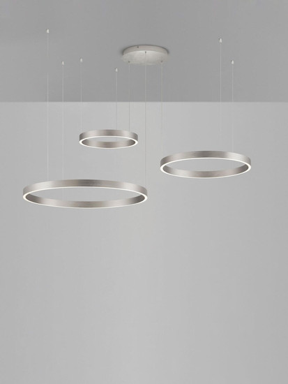 Nova Luce LED Pendelleuchte Elowen dimmbar 181W warmweiss 3000K Silber Aluminium 148x106cm 9345654