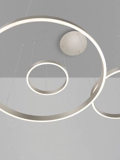 Nova Luce LED Pendelleuchte Elowen dimmbar 181W warmweiss 3000K Silber Aluminium 148x106cm 9345654