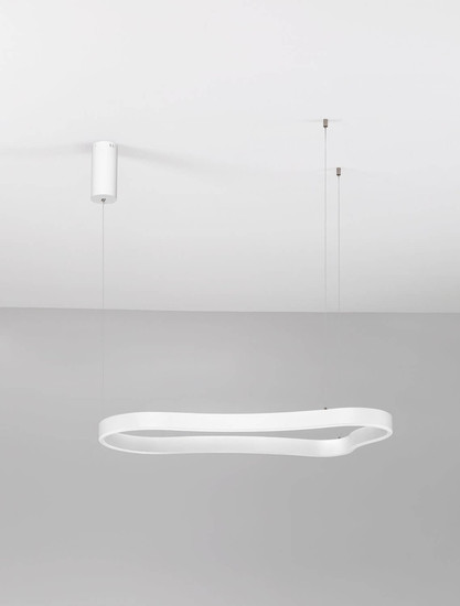 Nova Luce LED Pendelleuchte Dussa dimmbar 52W warmweiss 3000K Weiß Aluminium 90x45cm 9345690