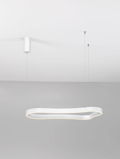 Nova Luce LED Pendelleuchte Dussa dimmbar 52W warmweiss 3000K Weiß Aluminium 90x45cm 9345690