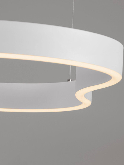 Nova Luce LED Pendelleuchte Dussa dimmbar 61W warmweiss 3000K Weiß Aluminium 120x66cm 9345692