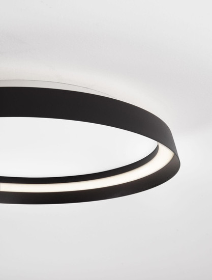 Nova Luce LED Deckenleuchte Ormi dimmbar 38W CCT warm-/neutralweiss 2700/3000/4000K Schwarz Aluminium Ø45cm 9345695