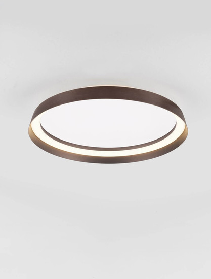 Nova Luce LED Deckenleuchte Ormi dimmbar 38W CCT warm-/neutralweiss 2700/3000/4000K Kaffeebraun Aluminium Ø45cm 9345696