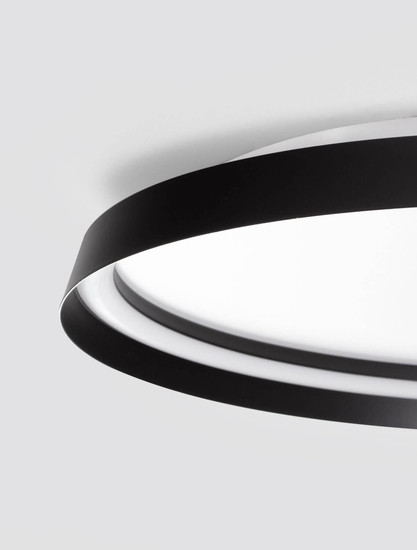 Nova Luce LED Deckenleuchte Ormi dimmbar 48W CCT warm-/neutralweiss 2700/3000/4000K Schwarz Aluminium Ø60cm 9345699