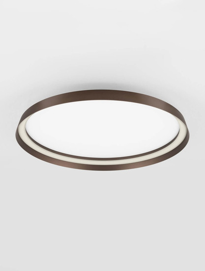 Nova Luce LED Deckenleuchte Ormi dimmbar 48W CCT warm-/neutralweiss 2700/3000/4000K Kaffeebraun Aluminium Ø60cm 9345700