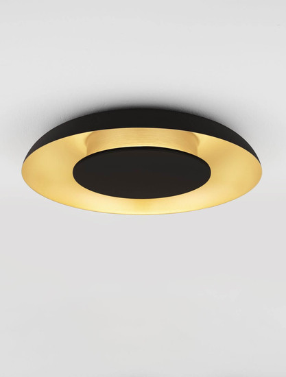 Nova Luce LED Deckenleuchte Epos dimmbar 24W CCT warm-/neutralweiss 2700/3000/4000K Schwarz Gold Aluminium Ø40cm 9345706