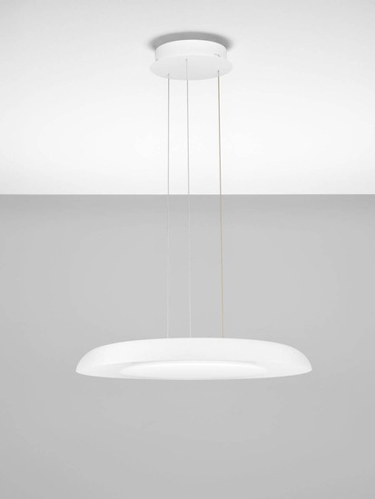 Nova Luce LED Pendelleuchte Epos dimmbar 38W CCT warm-/neutralweiss 2700/3000/4000K Weiß Aluminium Ø60cm 9345710