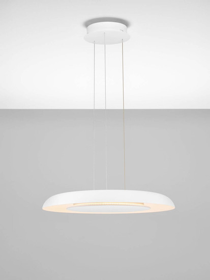 Nova Luce LED Pendelleuchte Epos dimmbar 38W CCT warm-/neutralweiss 2700/3000/4000K Weiß Aluminium Ø60cm 9345710