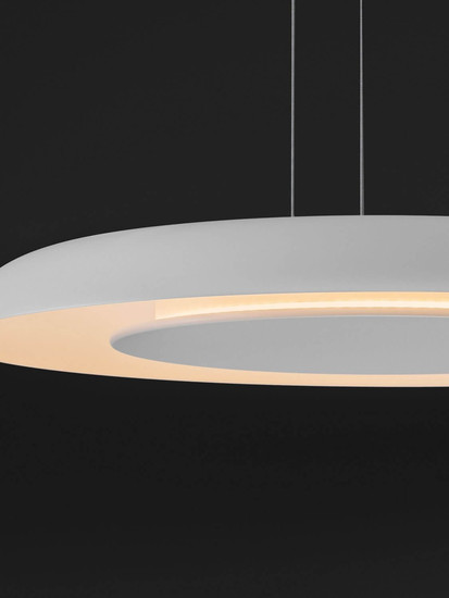 Nova Luce LED Pendelleuchte Epos dimmbar 38W CCT warm-/neutralweiss 2700/3000/4000K Weiß Aluminium Ø60cm 9345710