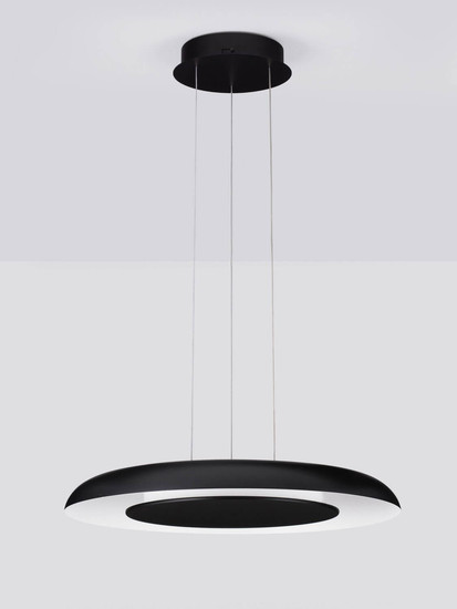 Nova Luce LED Pendelleuchte Epos dimmbar 38W CCT warm-/neutralweiss 2700/3000/4000K Schwarz Weiß Aluminium Ø60cm 9345711