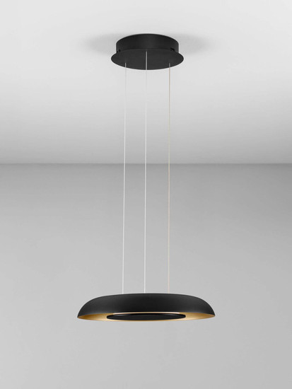 Nova Luce LED Pendelleuchte Epos dimmbar 24W CCT warm-/neutralweiss 2700/3000/4000K Schwarz Gold Aluminium Ø40cm 9345712