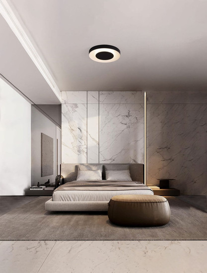 Nova Luce LED Deckenleuchte Pada dimmbar 25W CCT warm-/neutralweiss 2700/3000/4000K Schwarz Weiß Aluminium Ø40cm 9345716