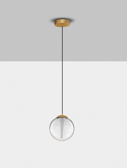 Nova Luce LED Pendelleuchte Galeo dimmbar 7W warmweiss 3000K Gold Glas Metall Ø22cm 9416940