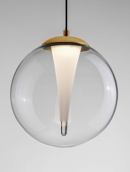 Nova Luce LED Pendelleuchte Galeo dimmbar 7W warmweiss 3000K Gold Glas Metall Ø22cm 9416940
