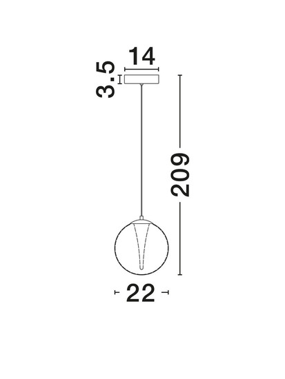 Nova Luce LED Pendelleuchte Galeo dimmbar 7W warmweiss 3000K Gold Glas Metall Ø22cm 9416940