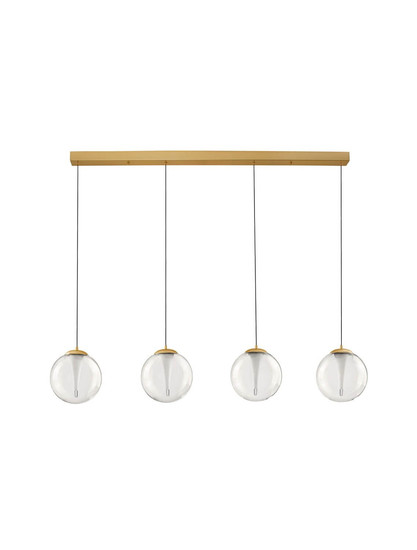 Nova Luce LED Pendelleuchte Galeo dimmbar 25W warmweiss 3000K Gold Glas Metall 136x22cm 9416941