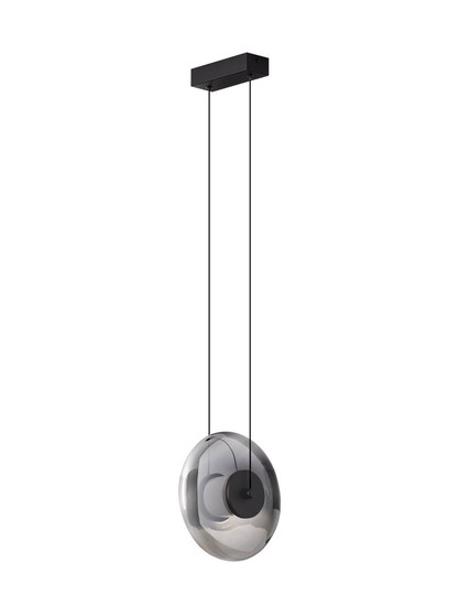 Nova Luce LED Pendelleuchte Ballet dimmbar 8W warmweiss 3000K Schwarz Rauchgrau Glas Metall Ø26cm 9416944