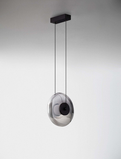 Nova Luce LED Pendelleuchte Ballet dimmbar 8W warmweiss 3000K Schwarz Rauchgrau Glas Metall Ø26cm 9416944
