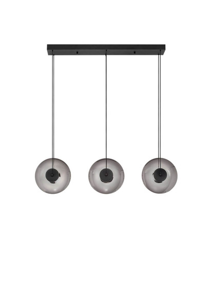 Nova Luce LED Pendelleuchte Ballet dimmbar 24W warmweiss 3000K Schwarz Rauchgrau Glas Metall 102x26cm 9416945
