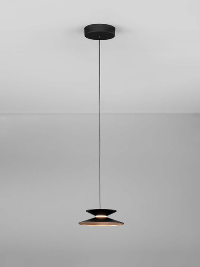 Nova Luce LED Pendelleuchte Morphi dimmbar 5W warmweiss 3000K Schwarz Gold Metall Ø20cm 9416949