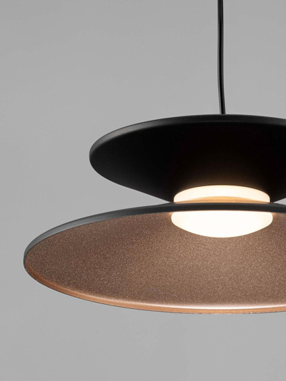 Nova Luce LED Pendelleuchte Morphi dimmbar 5W warmweiss 3000K Schwarz Gold Metall Ø20cm 9416949