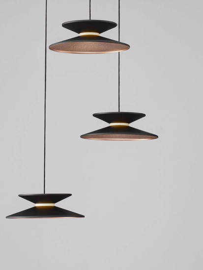 Nova Luce LED Pendelleuchte Morphi dimmbar 15W warmweiss 3000K Schwarz Gold Metall Ø42cm 9416950