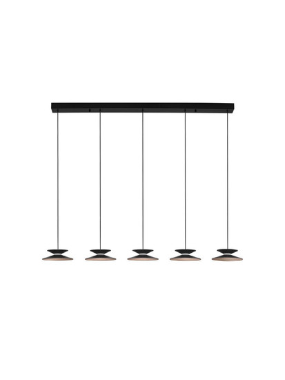 Nova Luce LED Pendelleuchte Morphi dimmbar 25W warmweiss 3000K Schwarz Gold Metall 132x20cm 9416952