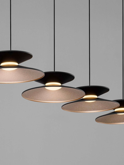 Nova Luce LED Pendelleuchte Morphi dimmbar 25W warmweiss 3000K Schwarz Gold Metall 132x20cm 9416952