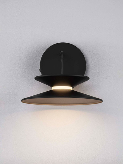 Nova Luce LED Wandleuchte Morphi dimmbar 5W warmweiss 3000K Schwarz Gold Metall Ø20cm 9416953