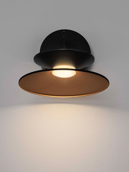 Nova Luce LED Wandleuchte Morphi dimmbar 5W warmweiss 3000K Schwarz Gold Metall Ø20cm 9416953