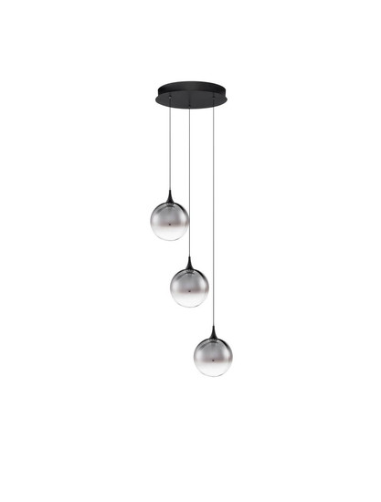 Nova Luce LED Pendelleuchte Orenda dimmbar 15W warmweiss 3000K Rauchgrau Schwarz Glas Metall Ø35cm 9416959