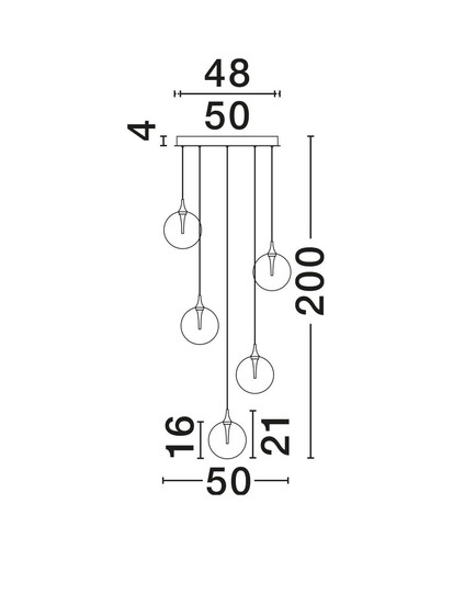Nova Luce LED Pendelleuchte Orenda dimmbar 20W warmweiss 3000K Rauchgrau Schwarz Glas Metall Ø50cm 9416961