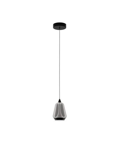 Nova Luce LED Pendelleuchte Alish 8W warmweiss 3000K Rauchgrau Schwarz Glas Metall Ø12cm 9416965