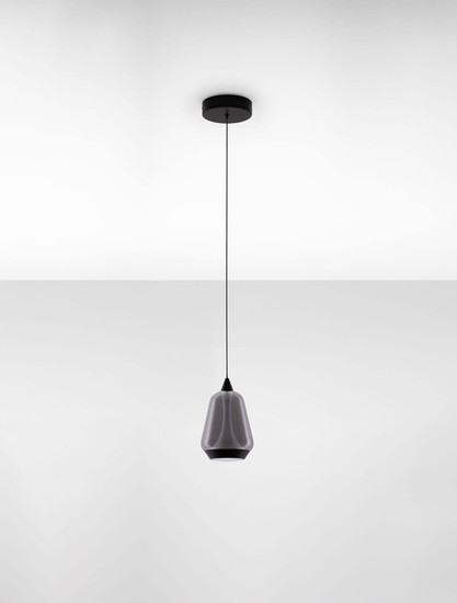 Nova Luce LED Pendelleuchte Alish 8W warmweiss 3000K Rauchgrau Schwarz Glas Metall Ø12cm 9416965