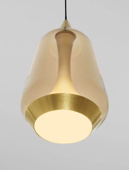 Nova Luce LED Pendelleuchte Alish 8W warmweiss 3000K Messinggold Schwarz Champagner Glas Metall Ø12cm 9416966