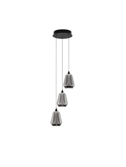 Nova Luce LED Pendelleuchte Alish dimmbar 24W warmweiss 3000K Rauchgrau Schwarz Glas Metall Ø28cm 9416967