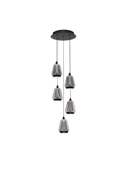 Nova Luce LED Pendelleuchte Alish dimmbar 40W warmweiss 3000K Rauchgrau Schwarz Glas Metall Ø33cm 9416969