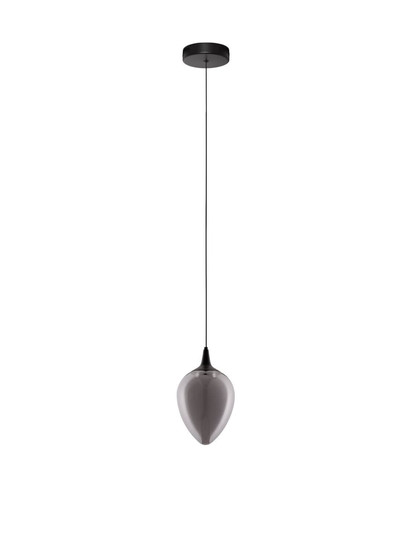 Nova Luce LED Pendelleuchte Nali 6W warmweiss 3000K Rauchgrau Schwarz Glas Metall Ø14cm 9416971