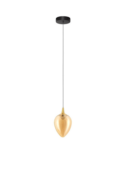 Nova Luce LED Pendelleuchte Nali 6W warmweiss 3000K Messinggold Schwarz Champagner Glas Metall Ø14cm 9416972