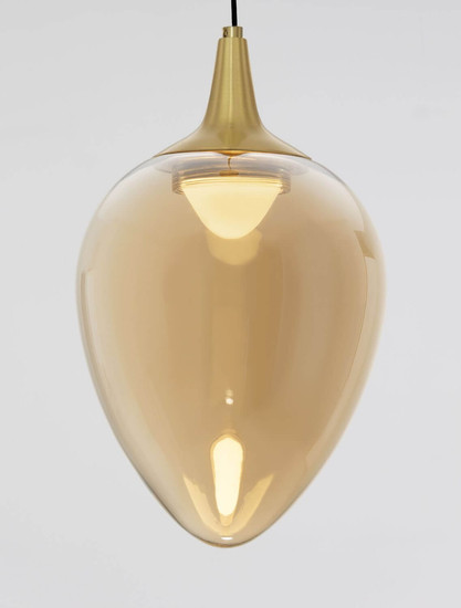 Nova Luce LED Pendelleuchte Nali 6W warmweiss 3000K Messinggold Schwarz Champagner Glas Metall Ø14cm 9416972