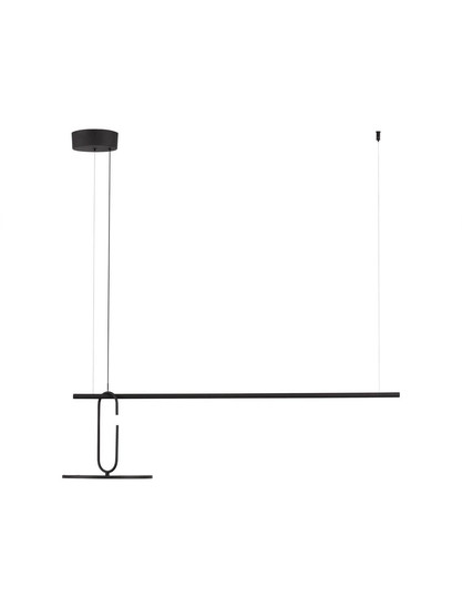 Nova Luce LED Pendelleuchte Gea dimmbar 22W warmweiss 3000K Schwarz Aluminium 100x30cm 9501209