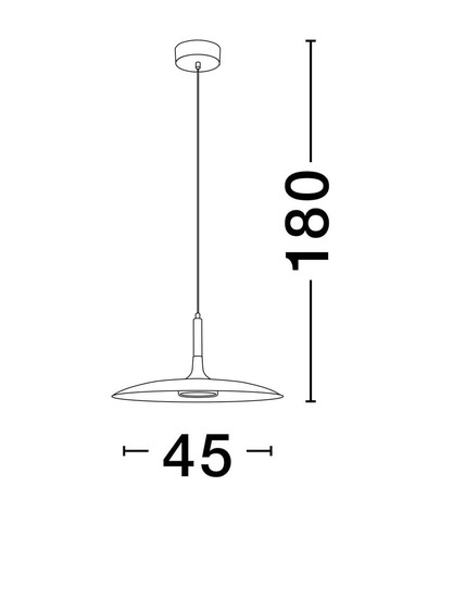 Nova Luce LED Pendelleuchte Lisi 16W warmweiss 3000K Schwarz Stahl Ø45cm 9501213