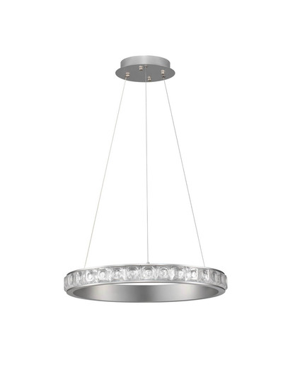 Nova Luce LED Pendelleuchte Eteken dimmbar 35W warmweiss 3000K Silber Stahl Kristall Ø60cm 9501214
