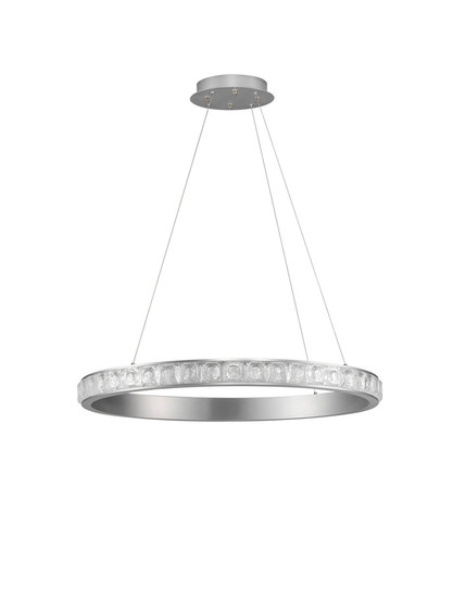 Nova Luce LED Pendelleuchte Eteken dimmbar 45W warmweiss 3000K Silber Stahl Kristall Ø80cm 9501215