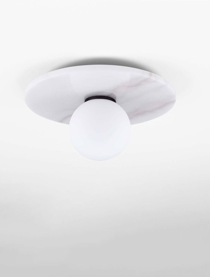 Nova Luce Deckenleuchte Idor G9 Opal Weiß Glas Marmor Ø30cm 9501251